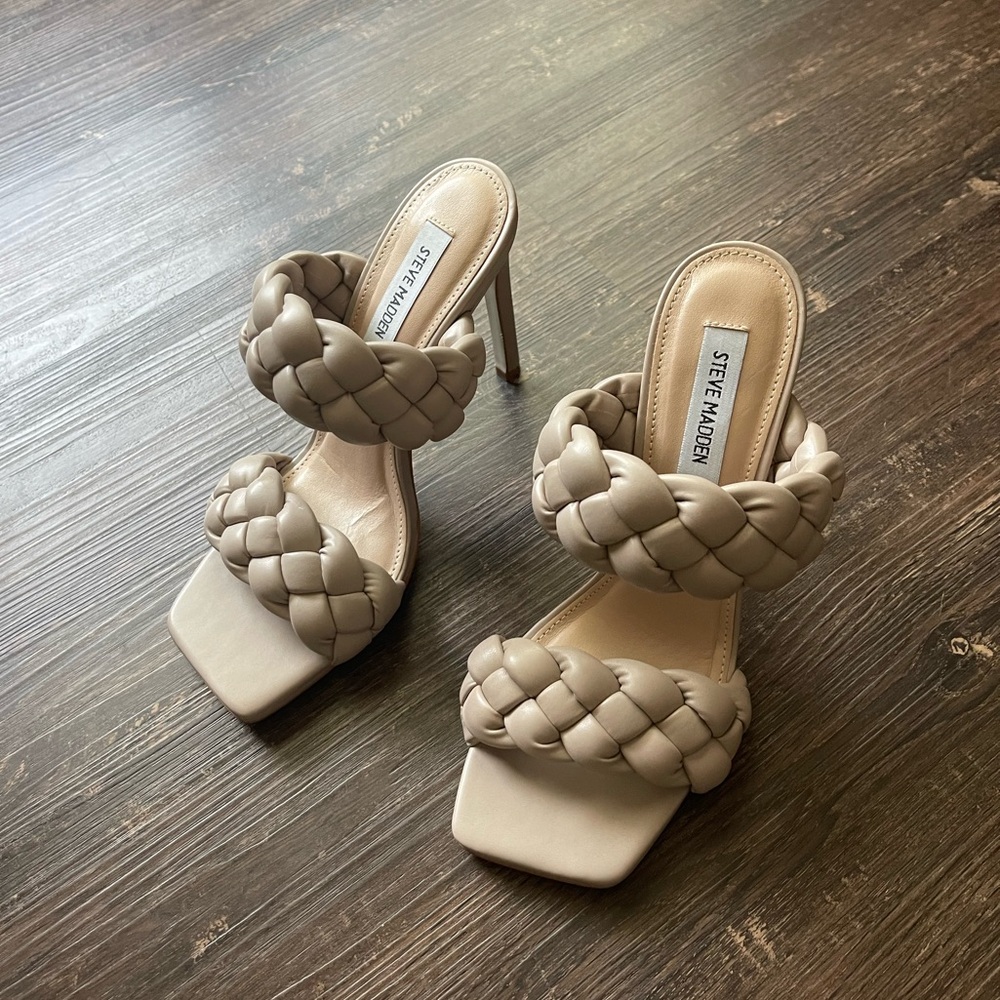 Steve Madden Nude Colored Mule Heels